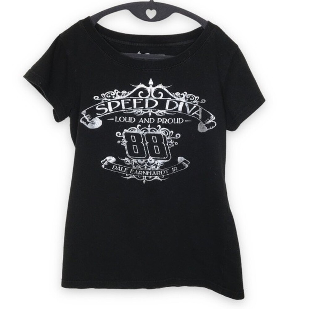 Chase Authentics Speed Diva Dale Earnhardt Jr 88 Black T Shirt Women Medium